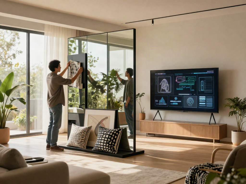 Cermin4d modern dalam ruangan dengan desain interior yang cerdas dan hangat.